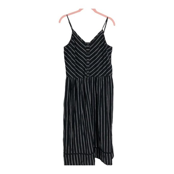 Joe Fresh Black white Striped Midi sleeveless cotton Dress size M - Picture 2 of 15